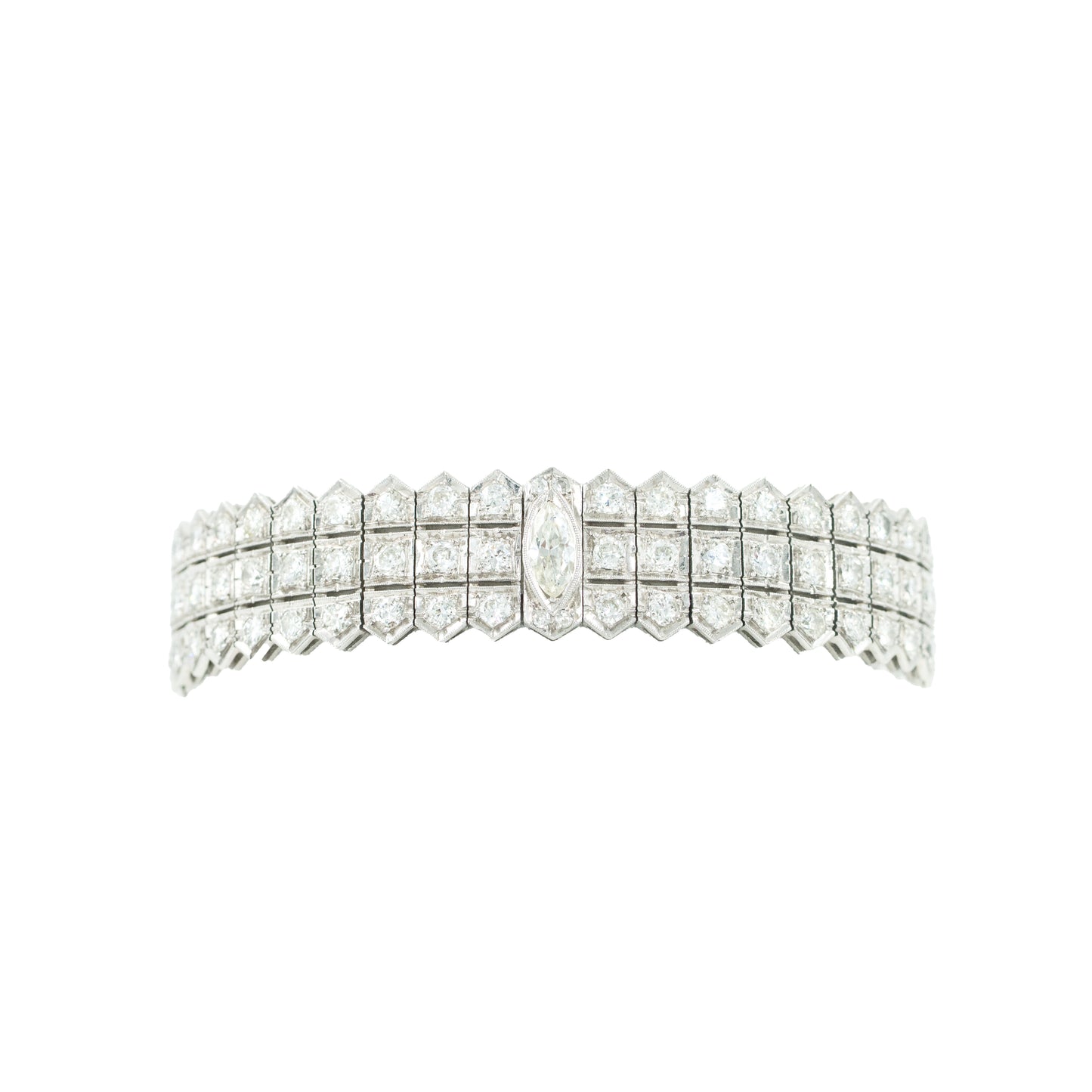 Diamond bracelet on a white background