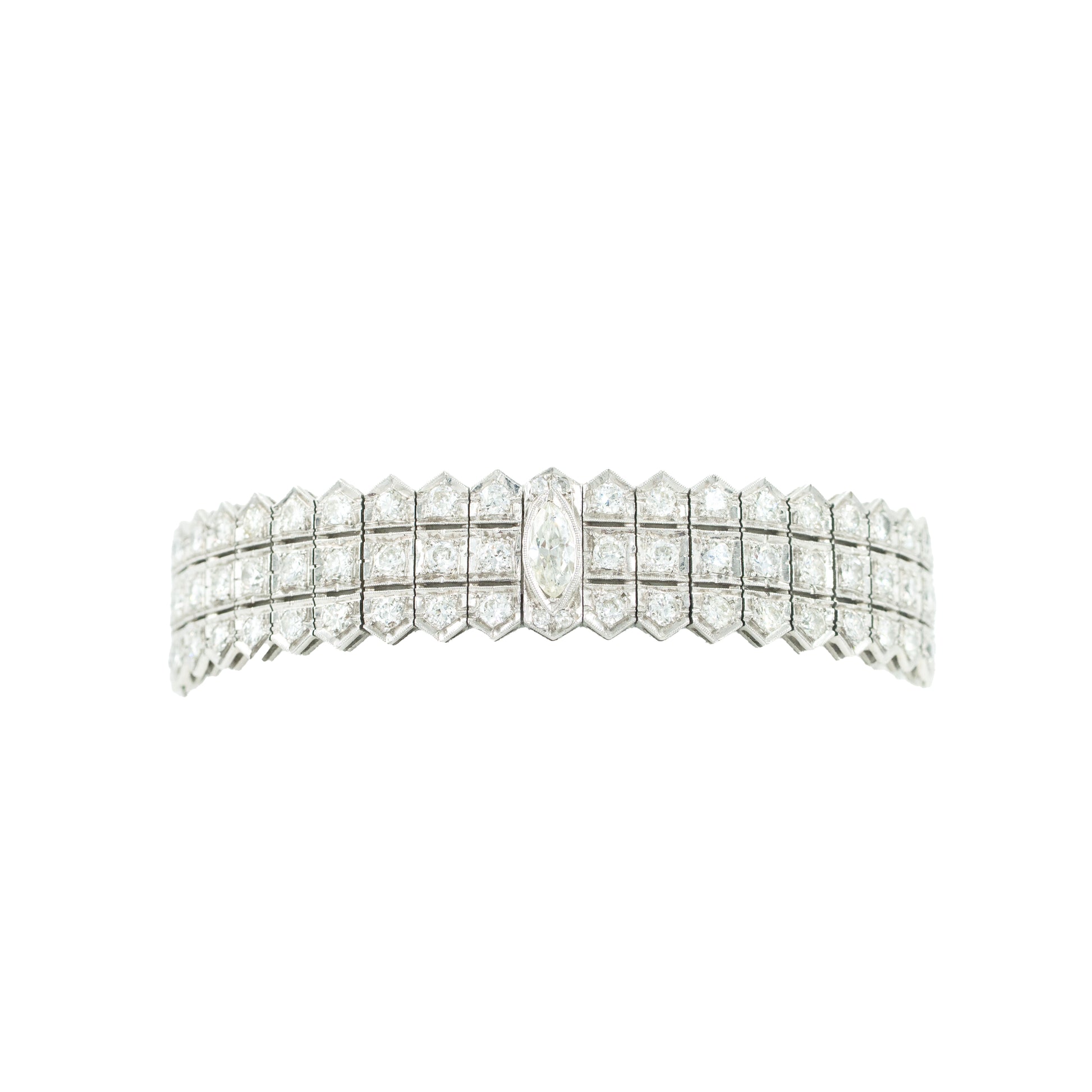 Diamond bracelet on a white background