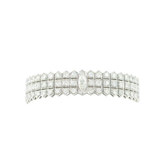 Diamond bracelet on a white background